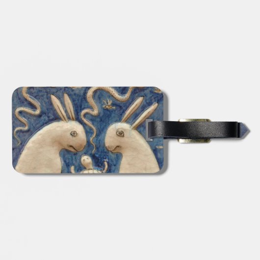 Vintages Spanisches Kaninchen Gepäckanhänger (Rückseite horizontal)