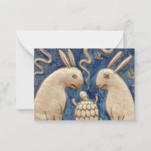 Vintages Spanisches Kaninchen Mitteilungskarte