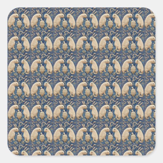 Vintages Spanisches Kaninchen Quadratischer Aufkleber (Vorderseite)