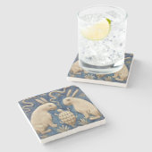 Vintages Spanisches Kaninchen Steinuntersetzer (Seitenansicht)