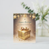 Vintages Sparkling Gold Weihnachtsgeschäft Feiertagspostkarte (Stehend Vorderseite)