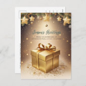 Vintages Sparkling Gold Weihnachtsgeschäft Feiertagspostkarte (Vorne/Hinten)