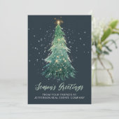 Vintages Sparkling Weihnachtsbaumunternehmen Feiertagskarte (Stehend Vorderseite)