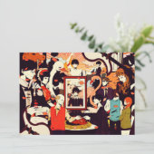 Vintages Spaß-Party mit mehreren menschlichen Merk Ankündigung (Stehend Vorderseite)