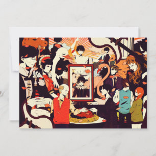 Vintages Spaß-Party mit mehreren menschlichen Merk Ankündigung