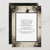 Vintages Spiderweb Chalkboard-Halloween-Party  Einladung (Vorne/Hinten)