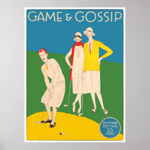 Vintages Spiel und Klatsch Golf Print Poster