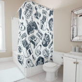 Vintages Spielmuster rückwärts. Duschvorhang (Beispiel)