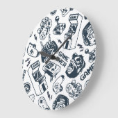 Vintages Spielmuster rückwärts. Große Wanduhr (Winkel)