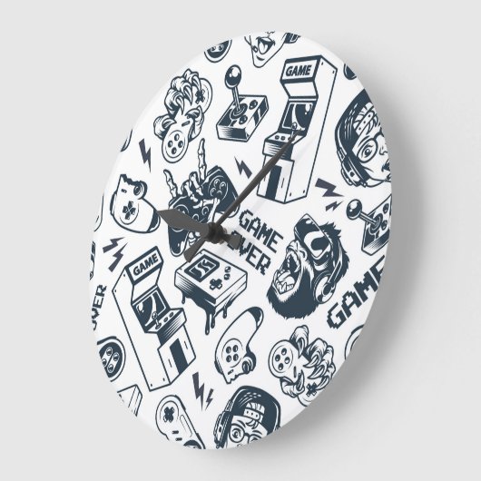 Vintages Spielmuster rückwärts. Große Wanduhr (Winkel)