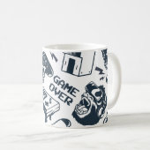 Vintages Spielmuster rückwärts. Kaffeetasse (VorderseiteRechts)