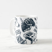 Vintages Spielmuster rückwärts. Kaffeetasse (Vorderseite Links)