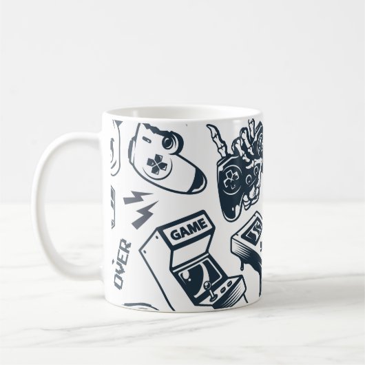 Vintages Spielmuster rückwärts. Kaffeetasse (Links)