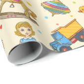 Vintages Spielzeug Geschenkpapier (Rolleneckpunkt)