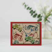 Vintages Spielzeug Postkarte (Stehend Vorderseite)