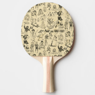 Vintages Spielzeug und Kindermuster Tischtennis Schläger