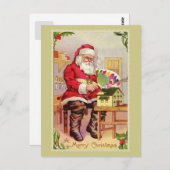 Vintages Spielzeug von Santa Postkarte (Vorne/Hinten)