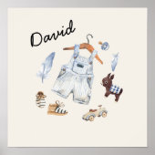 Vintages Spielzeug Wasserfarbe Kinderzimmer Poster (Vorne)