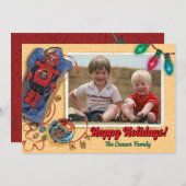 Vintages Spielzeug Weihnachtsfotokarten Einladung (Vorne/Hinten)