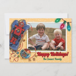 Vintages Spielzeug Weihnachtsfotokarten Einladung