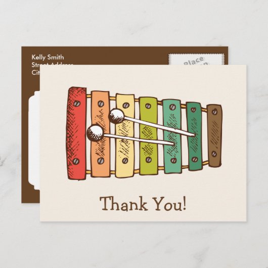 Vintages Spielzeug Xylophone Babydusche Postkarte (Vorne/Hinten)