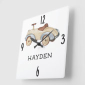 Vintages Spielzeugauto 10,75-in-Kinderzimmer Quadratische Wanduhr (Winkel)