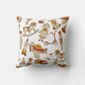 Vintages Spielzeugmuster Red/Gold ID783 Kissen (Rückseite)