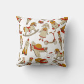 Vintages Spielzeugmuster Red/Gold ID783 Kissen (Vorderseite)