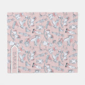 Vintages Spielzeugmuster Rosa/Grau ID783 Fleecedecke (Vorderseite (Horizontal))