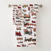 Vintages Spielzeugzug-Muster Badhandtuch Set (Insitu)