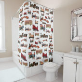 Vintages Spielzeugzug-Muster Duschvorhang (Beispiel)