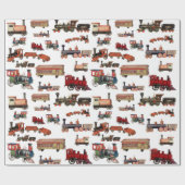 Vintages Spielzeugzug-Muster Geschenkpapier (Flach)