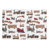 Vintages Spielzeugzug-Muster Kissenbezug (Rückseite-Links)