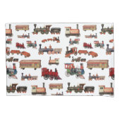 Vintages Spielzeugzug-Muster Kissenbezug (Vorderseite-Links)