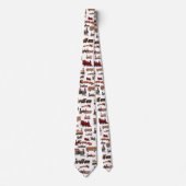 Vintages Spielzeugzug-Muster Krawatte (Vorderseite)