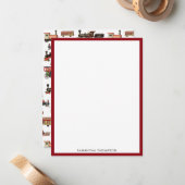 Vintages Spielzeugzug-Muster Mitteilungskarte (Vorderseite/Rückseite Beispiel)