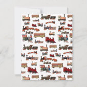 Vintages Spielzeugzug-Muster Mitteilungskarte (Rückseite)