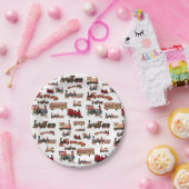 Vintages Spielzeugzug-Muster Pappteller (Party)