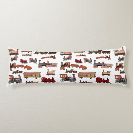 Vintages Spielzeugzug-Muster Seitenschläferkissen (Vorderseite)