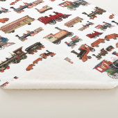 Vintages Spielzeugzug-Muster Sherpadecke (3/4)