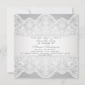 Vintages Spitzen Brautparty Tee Party Einladung (Rückseite)