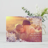 Vintages Spitzen-Foto Ankündigung Datum freihalten (Stehend Vorderseite)