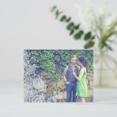 Vintages Spitzen-Foto Save the Date Postkarte (Stehend Vorderseite)