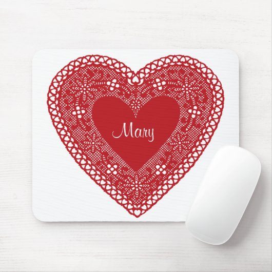 Vintages Spitzenherz Mousepad (Mit Mouse)