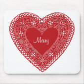 Vintages Spitzenherz Mousepad (Vorne)