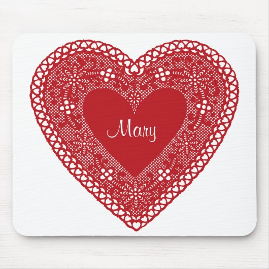 Vintages Spitzenherz Mousepad (Vorne)