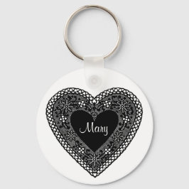 Vintages Spitzenherz Schlüsselanhänger