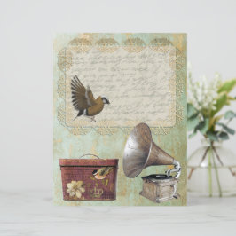 Vintages Spitzenlabel Gramophon Box Gold Paper