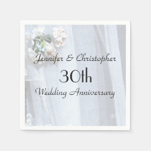 Vintages Spitzenpapier Napkin 30. Hochzeitstag Serviette