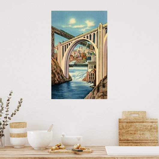 Vintages Spokane-Poster Poster (Küche)